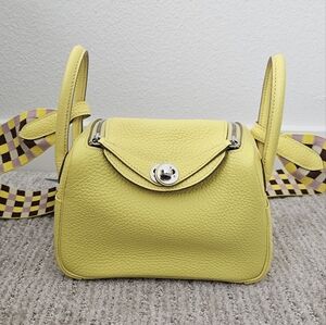 SOLD. Hermes Mini Lindy Qaudrille Lime